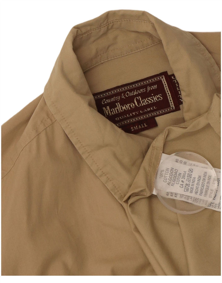 MARLBORO CLASSICS Herren Utility-Kurzarmhemd, klein, beige gestreift