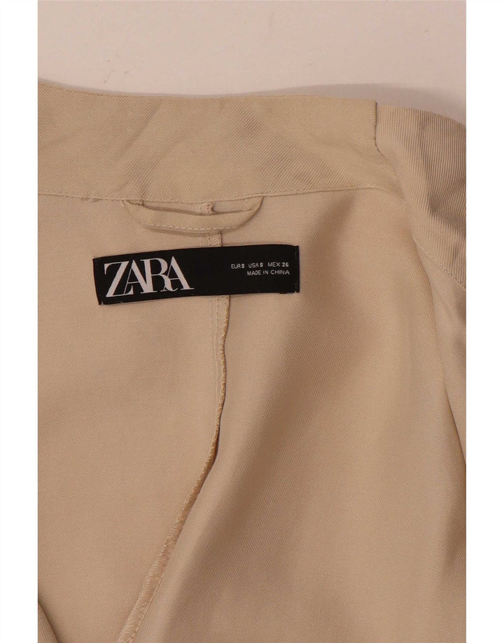 Zara Damen Übergroße Bomberjacke UK 10 Small Beige