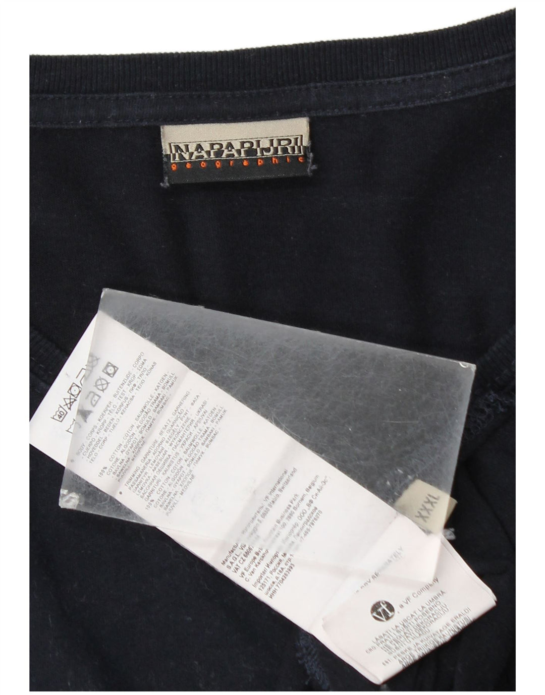 NAPAPIJRI Herren Geographic Graphic T-Shirt Langarm 3XL Marineblau Baumwolle