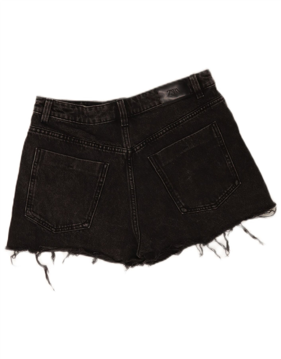 Zara Damen Jeansshorts EU 40 Medium W30 Schwarze Baumwolle