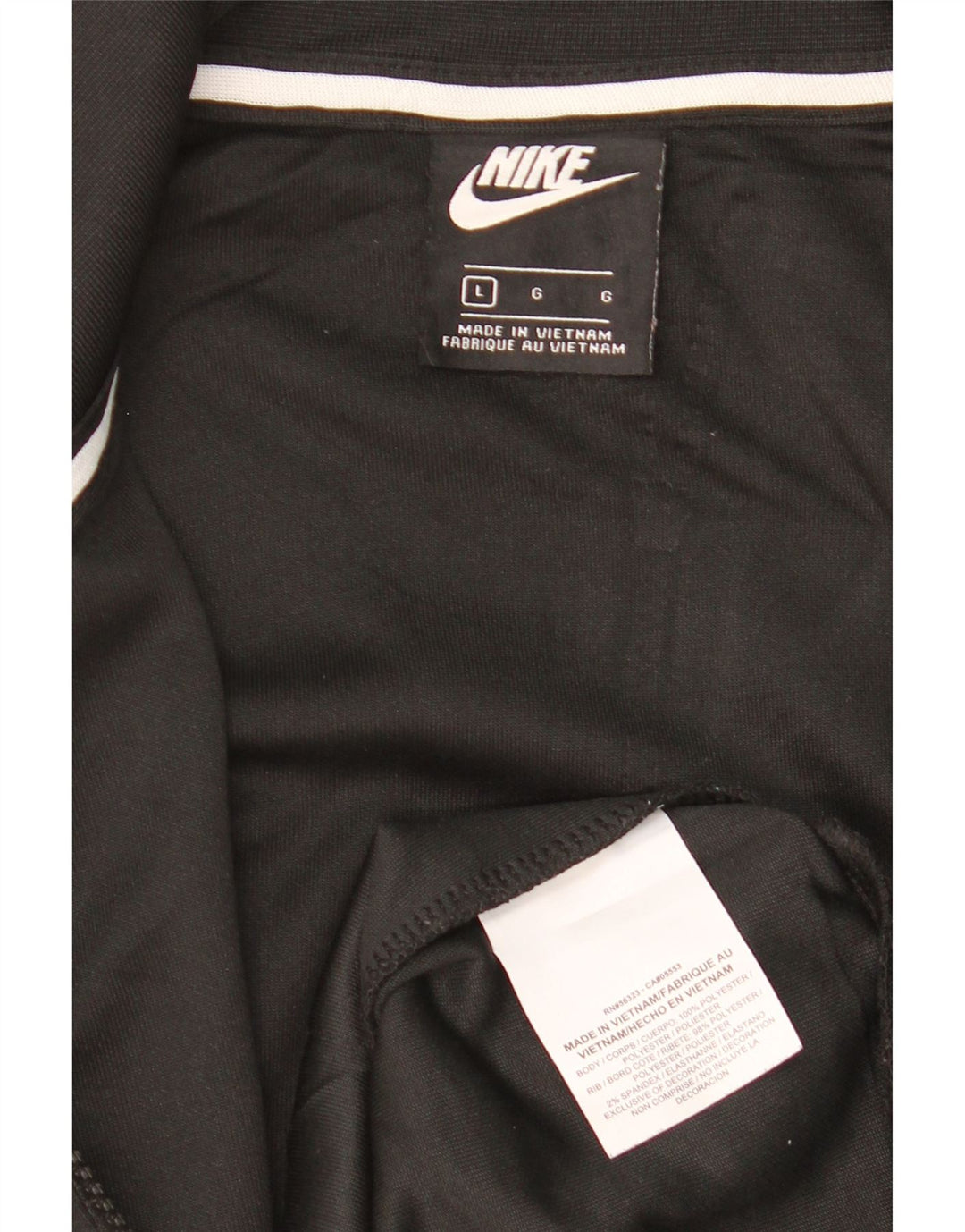 NIKE Herren-Trainingsanzugoberteil mit Grafik, groß, schwarzes Farbblock-Polyester