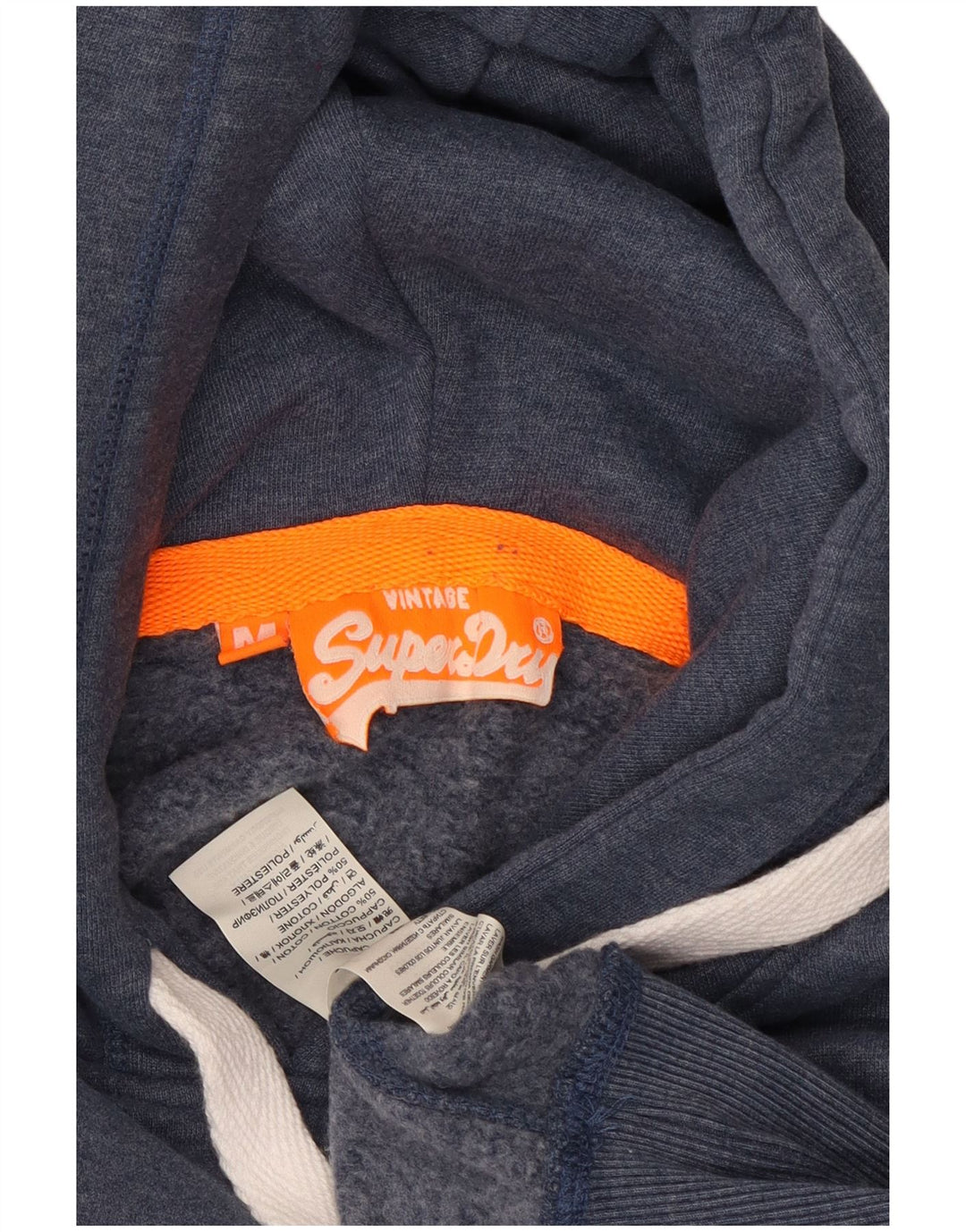 Superdry Herren Grafik-Kapuzenpullover aus mittelblauer Baumwolle