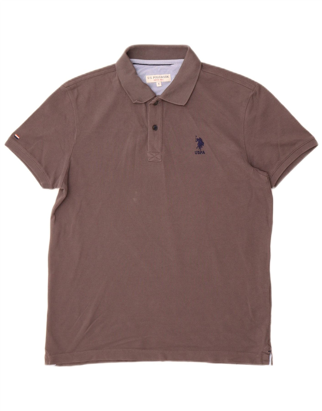 U.S. Polo Assn. Herren-Poloshirt, Größe S, graue Baumwolle