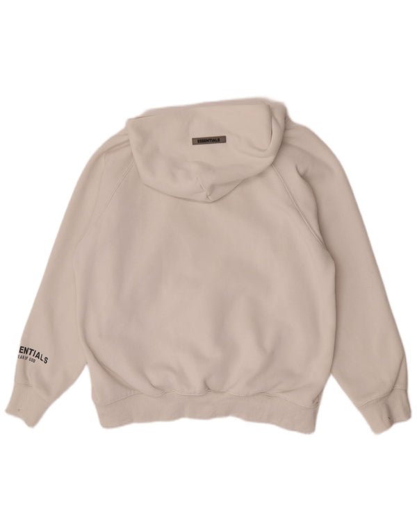 Essentials Womens Graphic Relaxed Fit Hoodie Jumper UK 10 Small White
