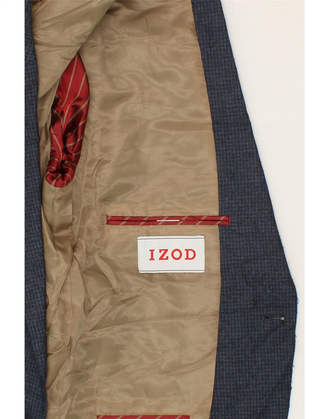 IZOD Mens 2 Button Blazer Jacket UK 42 XL Navy Blue Polyester Vintage Izod and Second-Hand Izod from Messina Hembry 