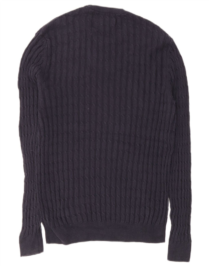 Jack Wills Herren-Pullover mit Rundhalsausschnitt, Größe S, marineblaue Baumwolle