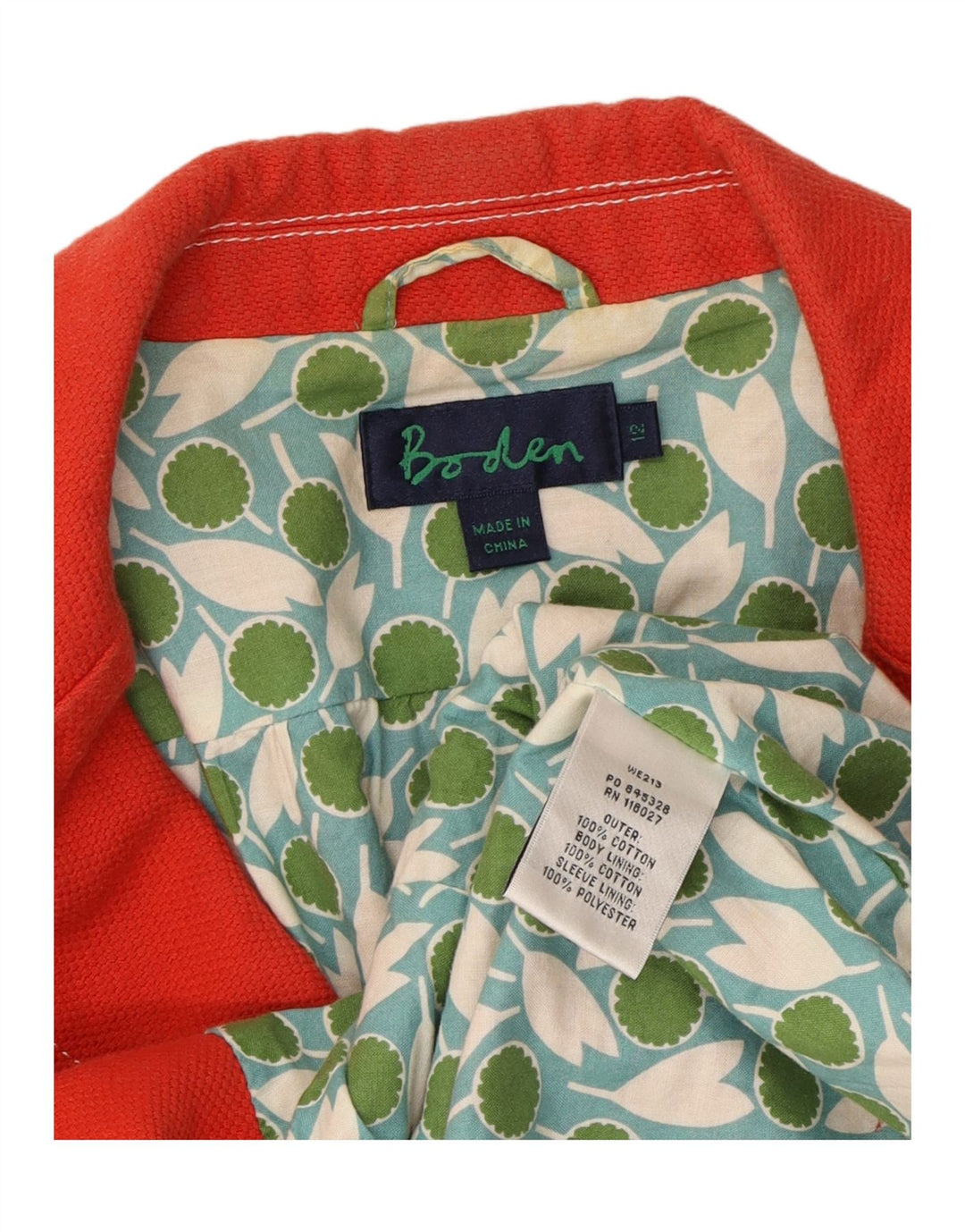 BODEN Womens 3 Button Blazer Jacket UK 12 Medium  Red Cotton Vintage Boden and Second-Hand Boden from Messina Hembry 