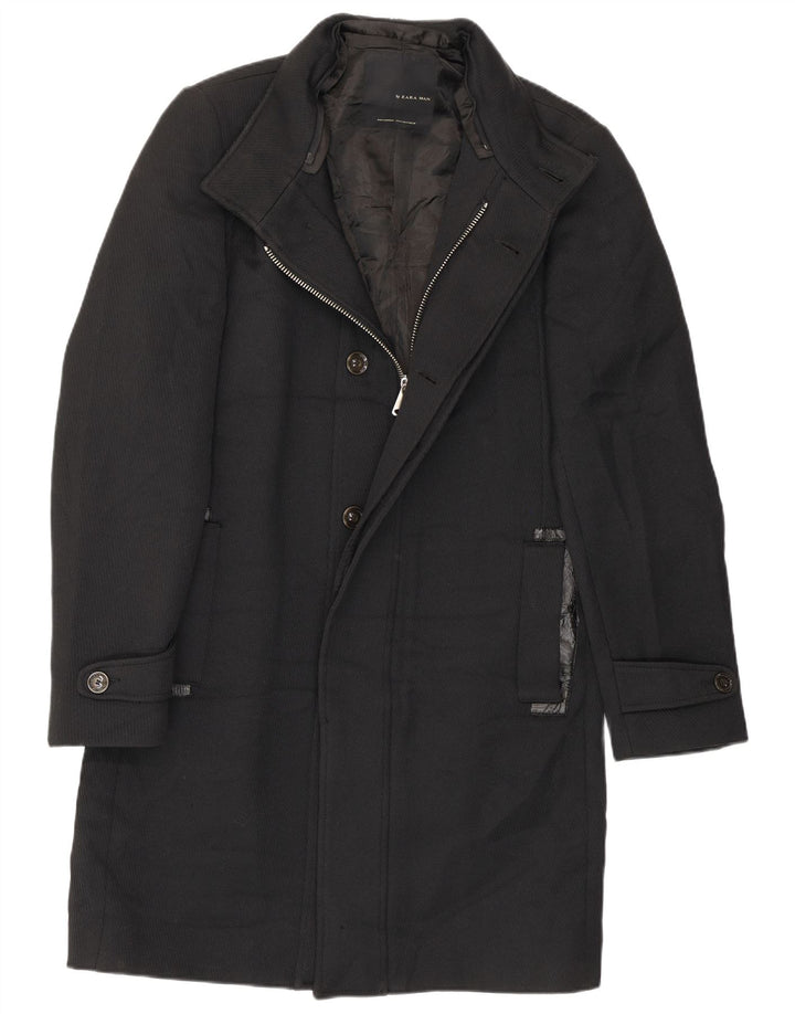 Zara Herrenmantel UK 38 Medium Schwarz