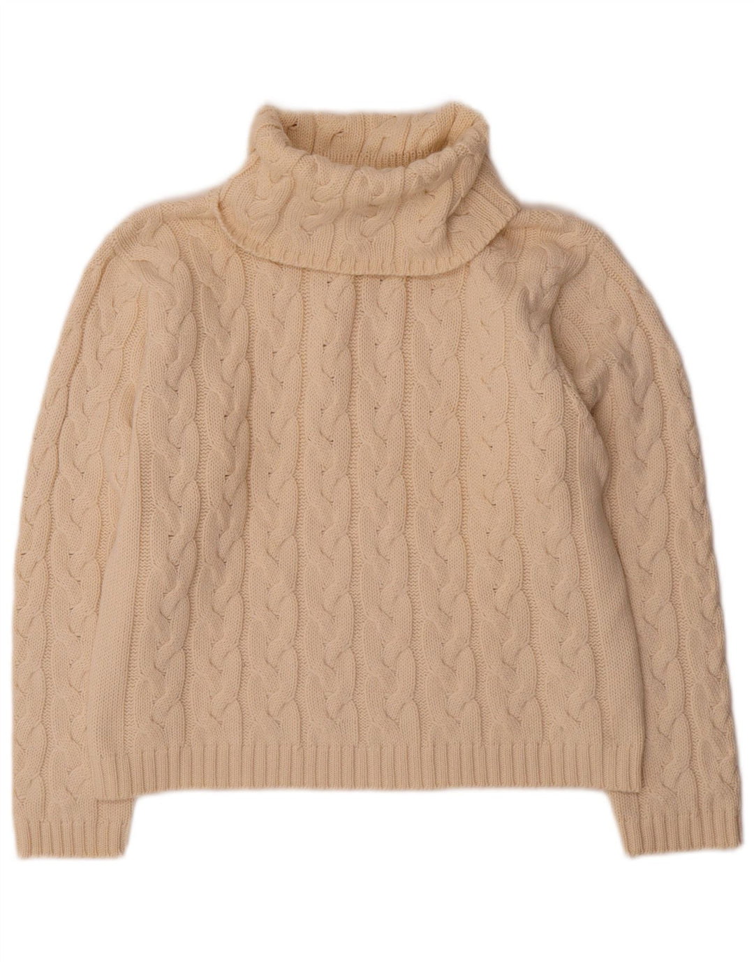 Marco Pecci Damen-Pullover mit Rollkragen, Gr. 10, Größe S, cremefarbene Wolle