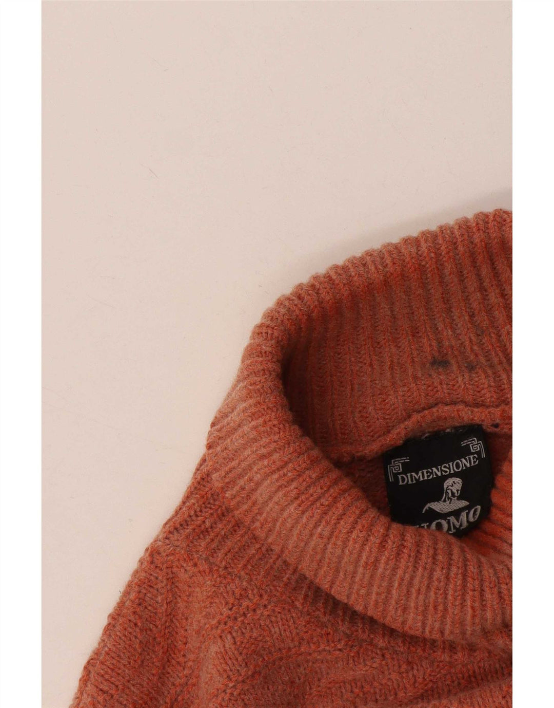 Vintage Herren Rollkragenpullover Pullover Groß Orange Fair Isle