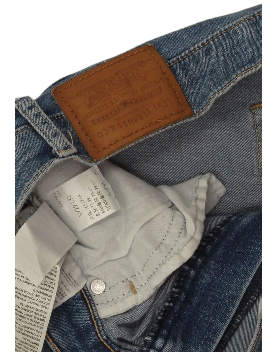 Levi's Damen Mile High Distressed Super Skinny Jeans W29 L32 Blaue Baumwolle