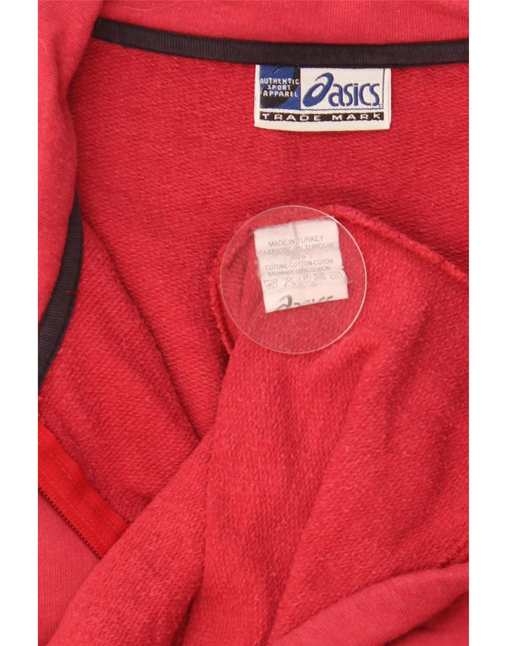 Asics Herren-Trainingsanzug-Top-Jacke 2XL aus roter Baumwolle
