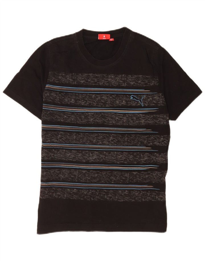 Puma Herren T-Shirt Top Medium Schwarz gestreift