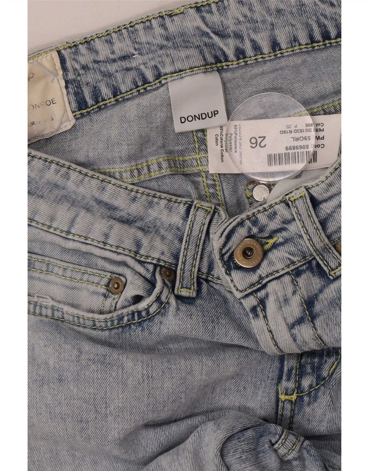 Dondup Damen Distressed-Cropped-Jeans W26 L23 Blaue Baumwolle