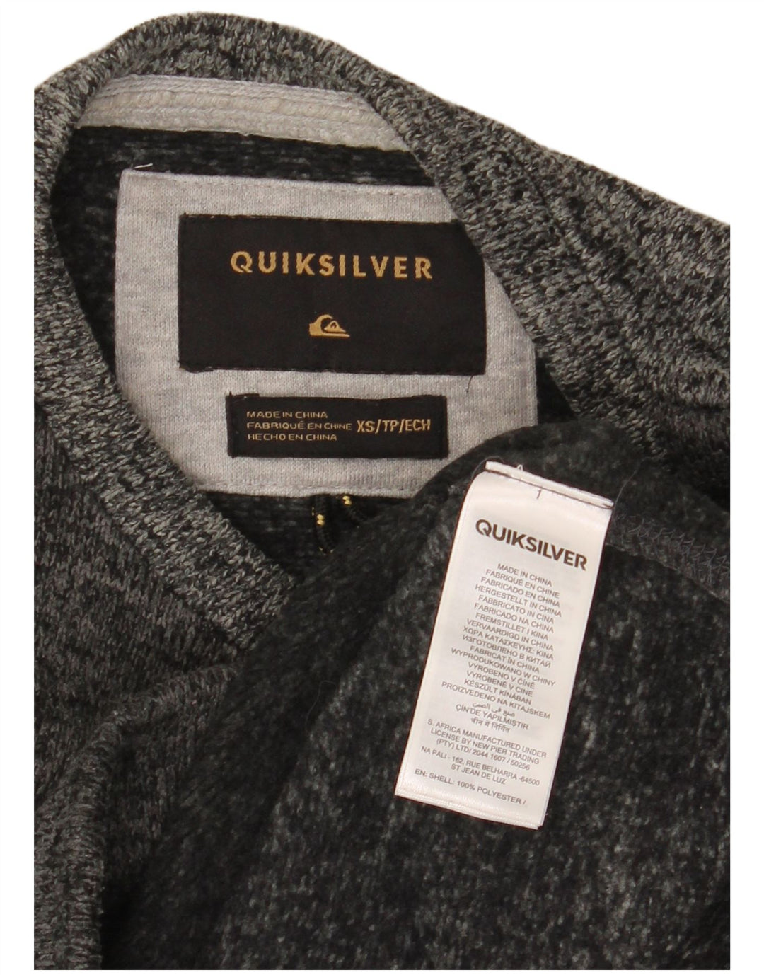 Quiksilver Herren-Sweatshirt-Pullover XS Grau meliertes Polyester
