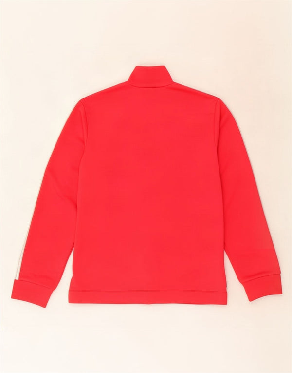 Adidas Damen Trainingsanzug Top Jacke UK 12 Mittelrotes Polyester