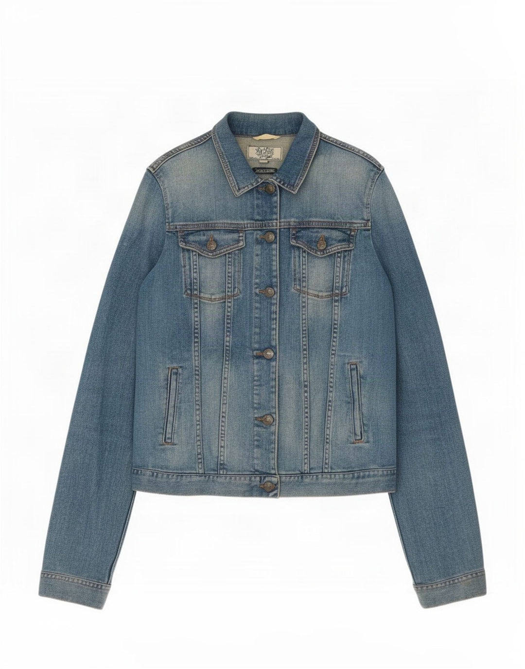 Fat Face Damen Jeansjacke UK 12 Mittelblaue Baumwolle