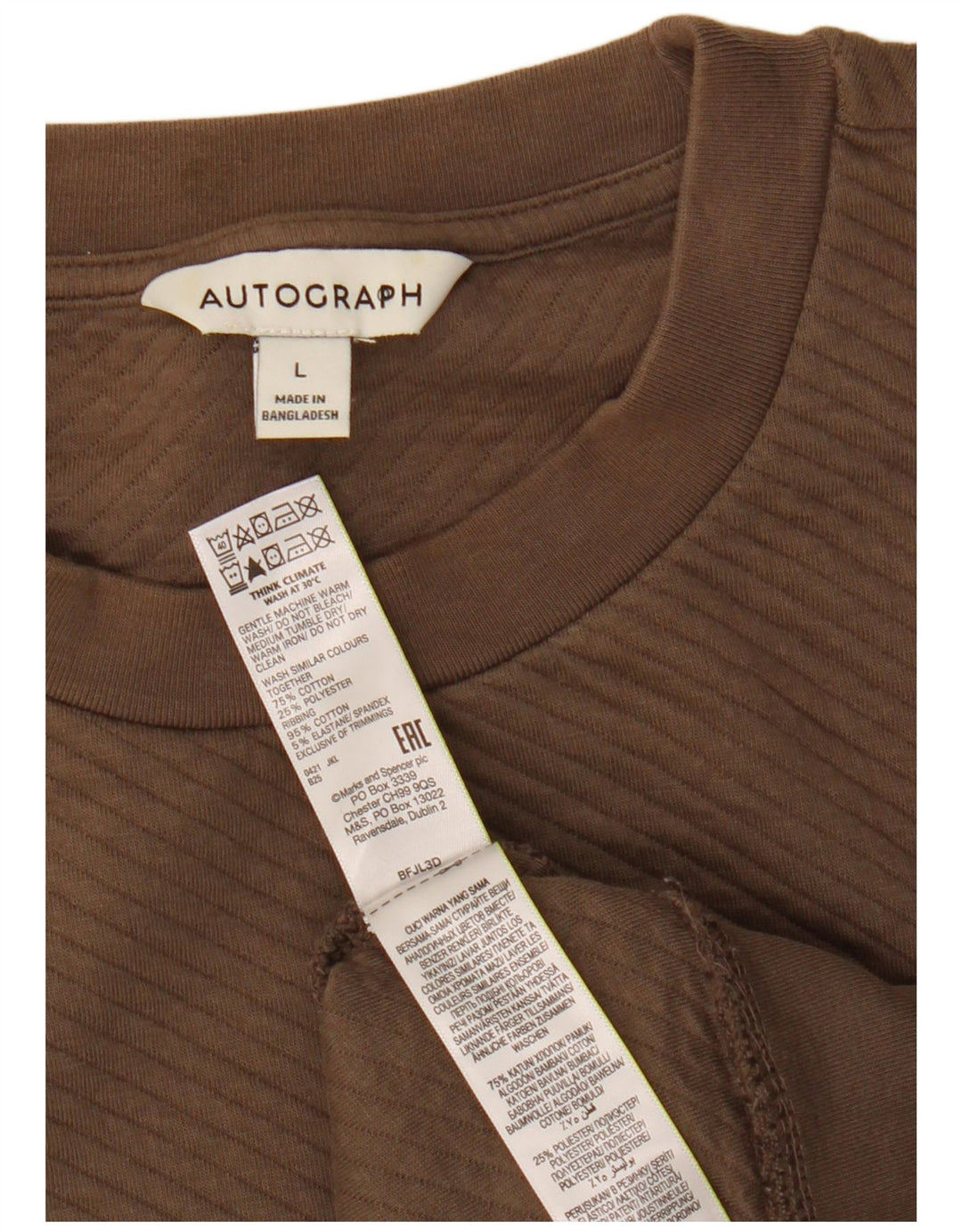 Marks & Spencer Herren-Sweatshirt „Autograph“, groß, aus brauner Baumwolle