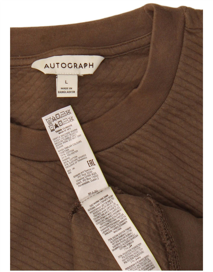 Marks & Spencer Herren-Sweatshirt „Autograph“, groß, aus brauner Baumwolle