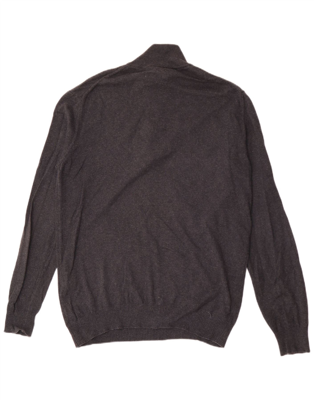 John Lewis Herren-Pullover mit Reißverschluss am Hals, XL, graue Baumwolle
