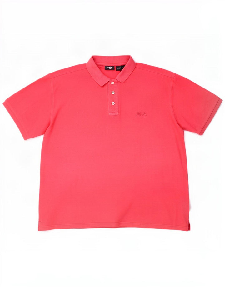 Fila Herren-Poloshirt, groß, rosa, Baumwolle