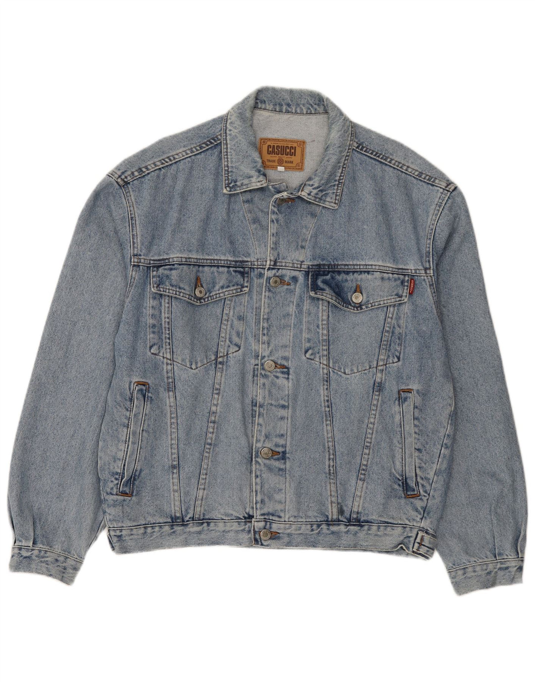 Cassuci Herren Jeansjacke UK 38 Mittelblaue Baumwolle