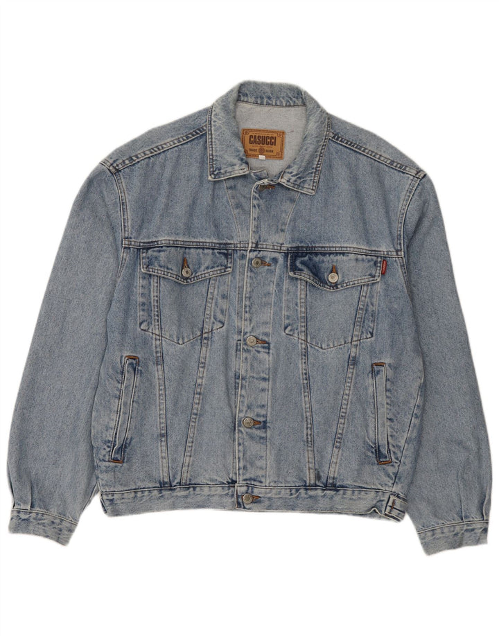 Cassuci Herren Jeansjacke UK 38 Mittelblaue Baumwolle