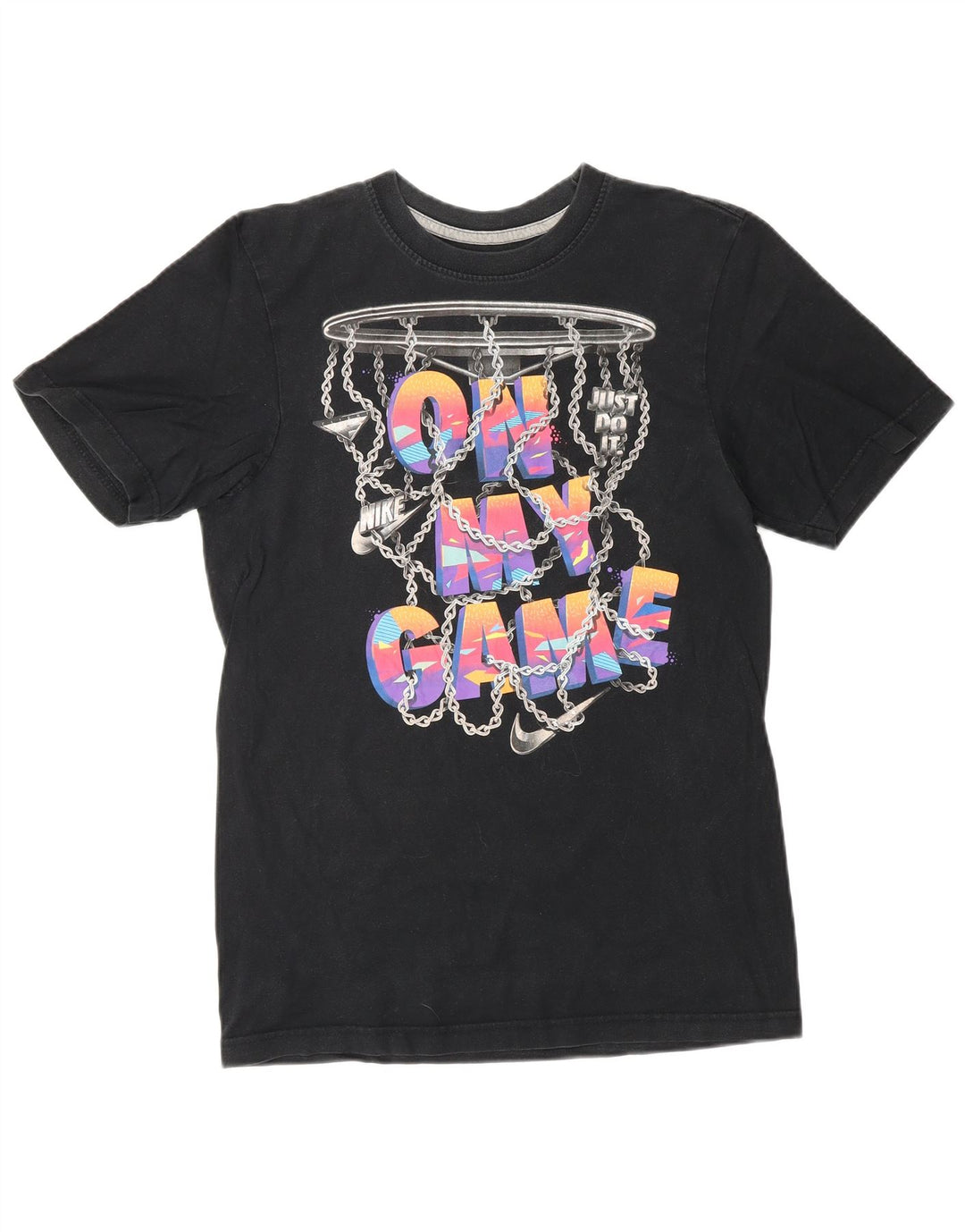 NIKE Damen-T-Shirt mit normaler Passform und Grafik, UK 6 XS, Schwarz