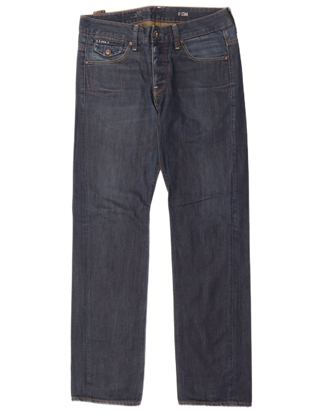 G-Star Herren Straight Jeans W31 L34 Marineblaue Baumwolle