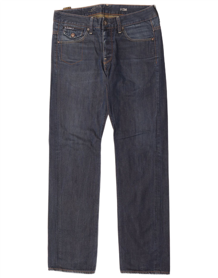 G-Star Herren Straight Jeans W31 L34 Marineblaue Baumwolle