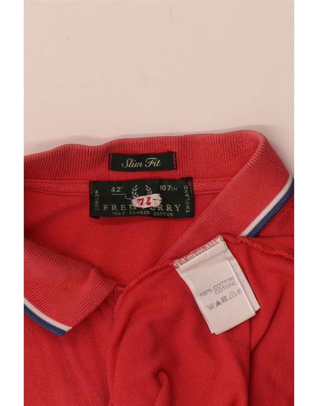 Fred Perry Herren Slim Fit Poloshirt Mittelrote Baumwolle