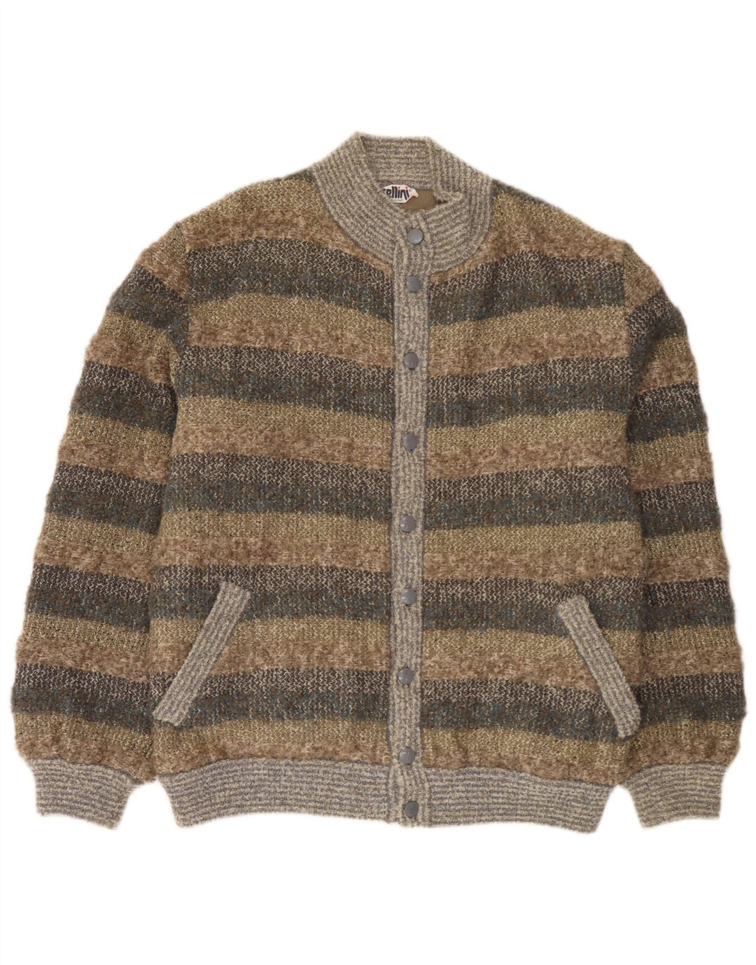 Cellini Herren-Cardigan-Pullover IT 52, groß, mehrfarbig gestreift