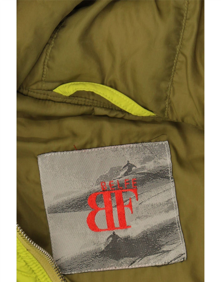 BELFE Womens Oversized Hooded Quilted Jacket IT 46 Large Yellow Polyester Vintage Belfe and Second-Hand Belfe from Messina Hembry 