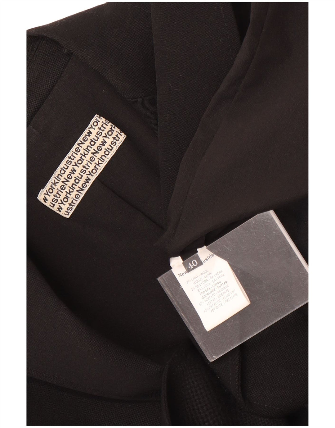 New York Industrie Damen-Blazerjacke mit 1 Knopf, EU 40, mittelschwarze Wolle