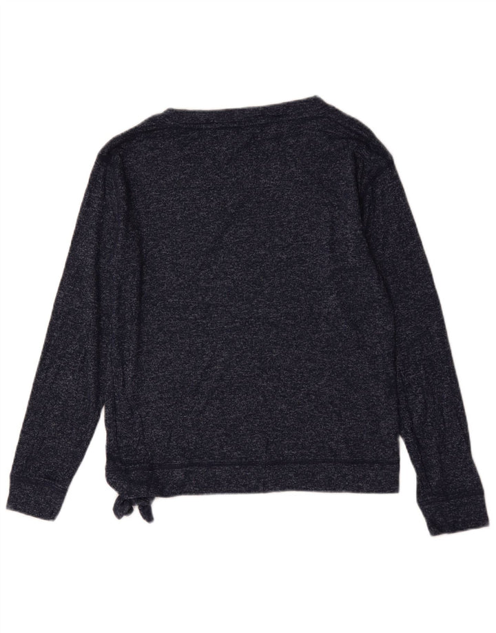J. Crew Damen-Sweatshirtpullover UK 10 Small Marineblau gefleckte Viskose