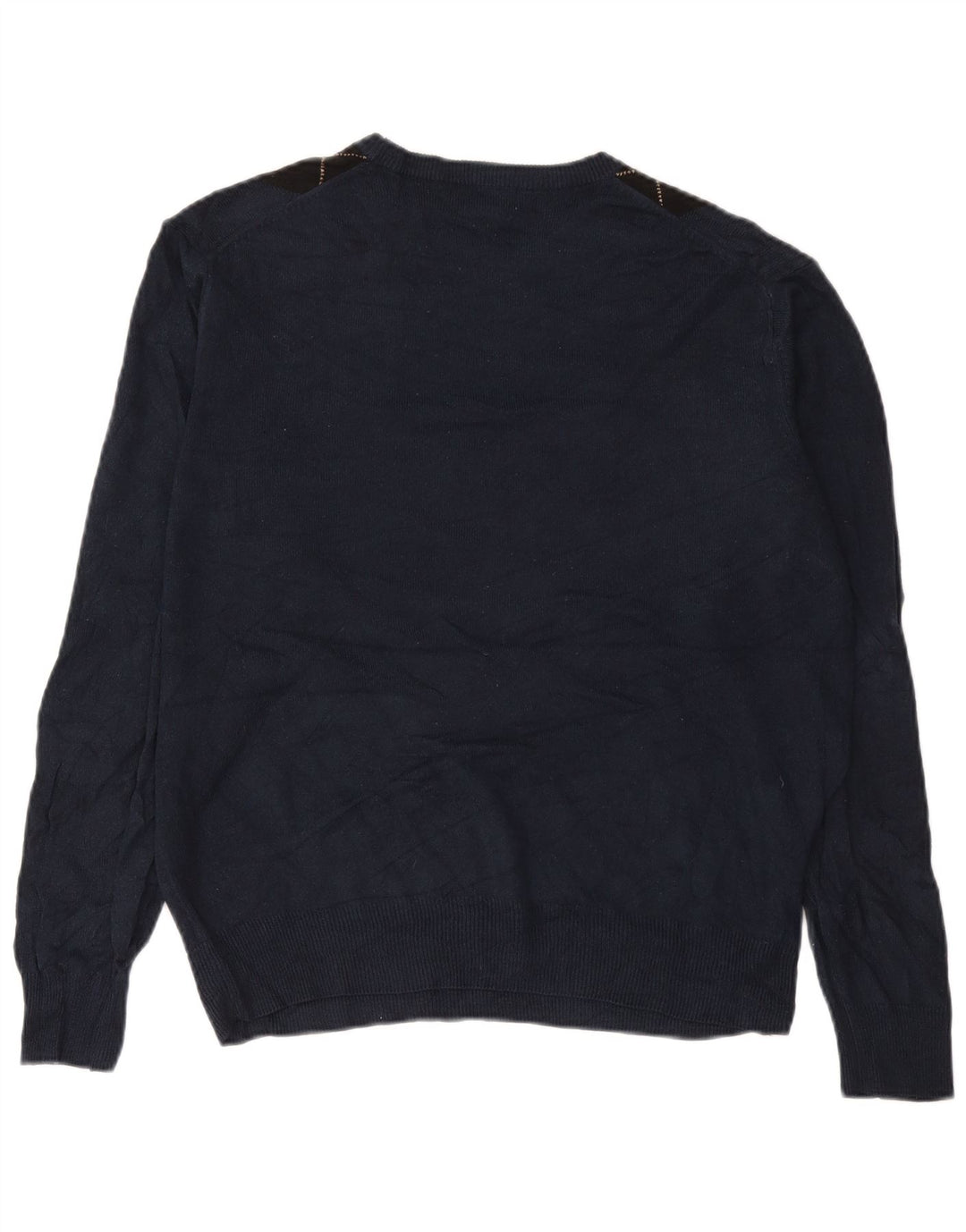 DOCKERS Herren-Pullover mit Rundhalsausschnitt, Größe L, Marineblau mit Argyle-Muster/Diamantmuster