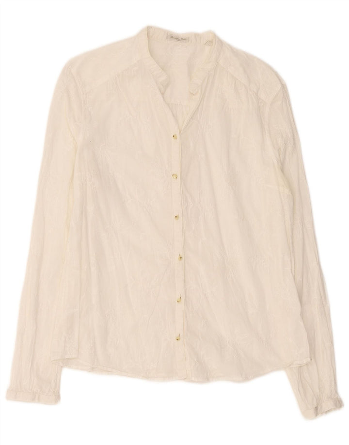 Massimo Dutti Damen Hemd EU 44 XL Off White Floral