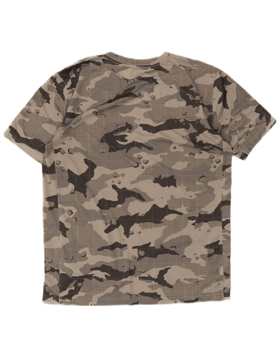 Nike Herren Dri Fit T-Shirt-Oberteil aus mittelgrauem Camouflage-Polyester