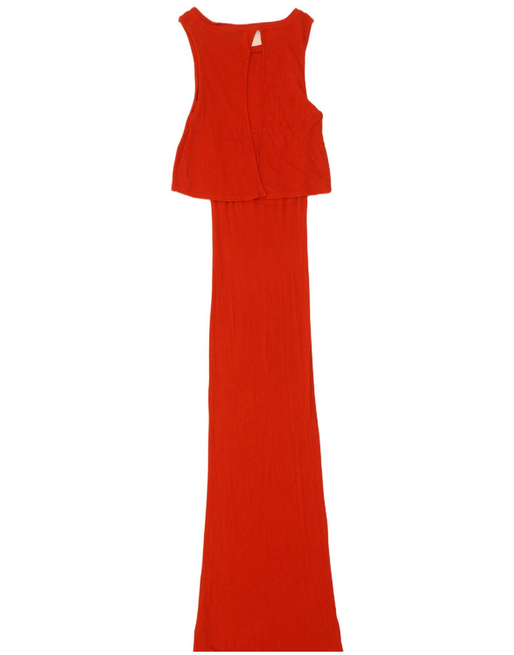 Topshop Damen ärmelloses Maxikleid UK 8 Small Rot