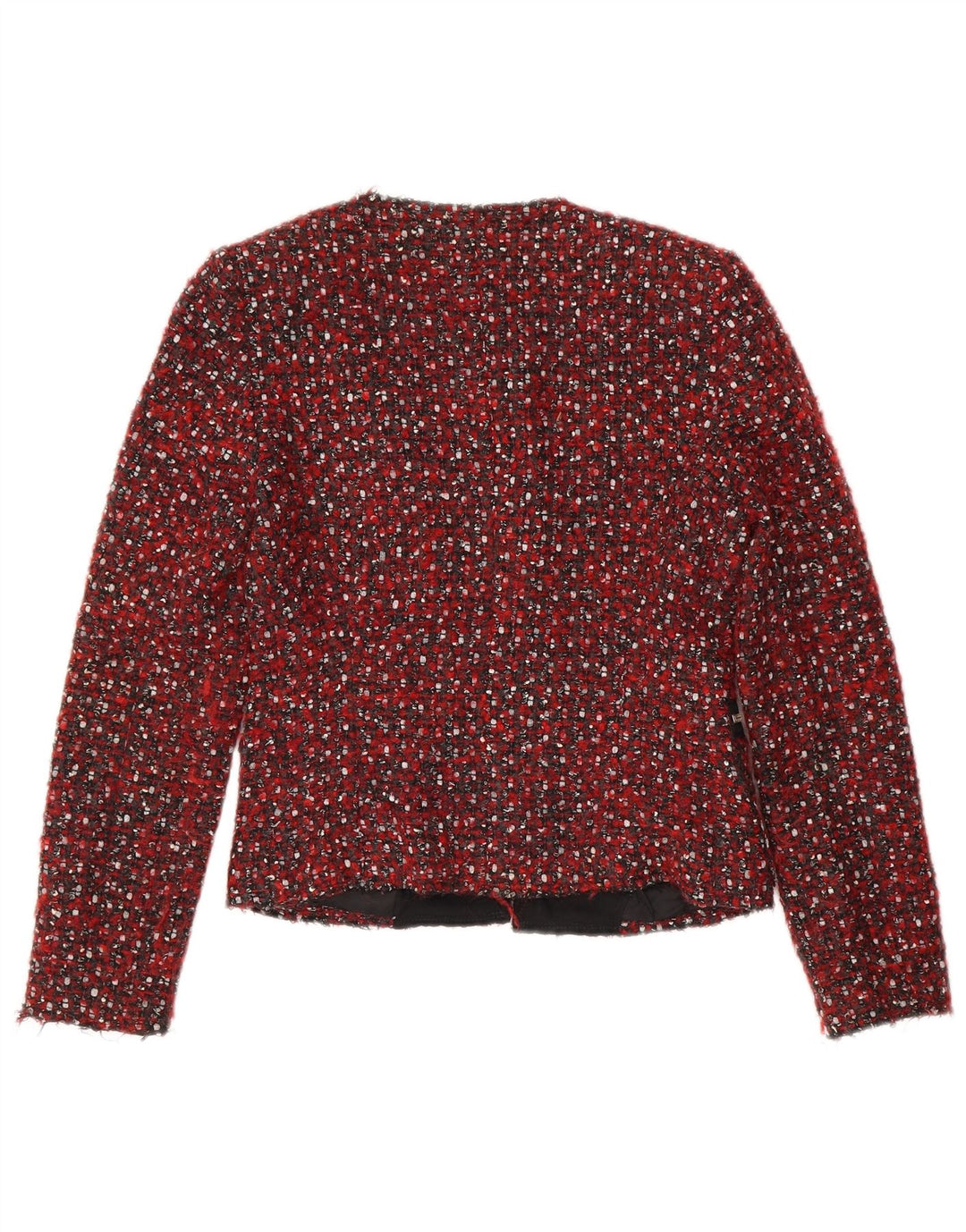 Zara Damen Crop Blazer Jacke UK 10 Small Red Flecked Modern