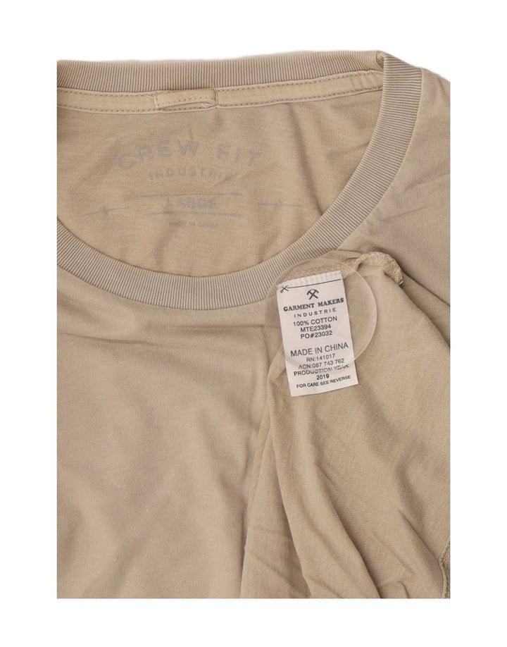 Vintage Herren T-Shirt Top Große Beige Baumwolle