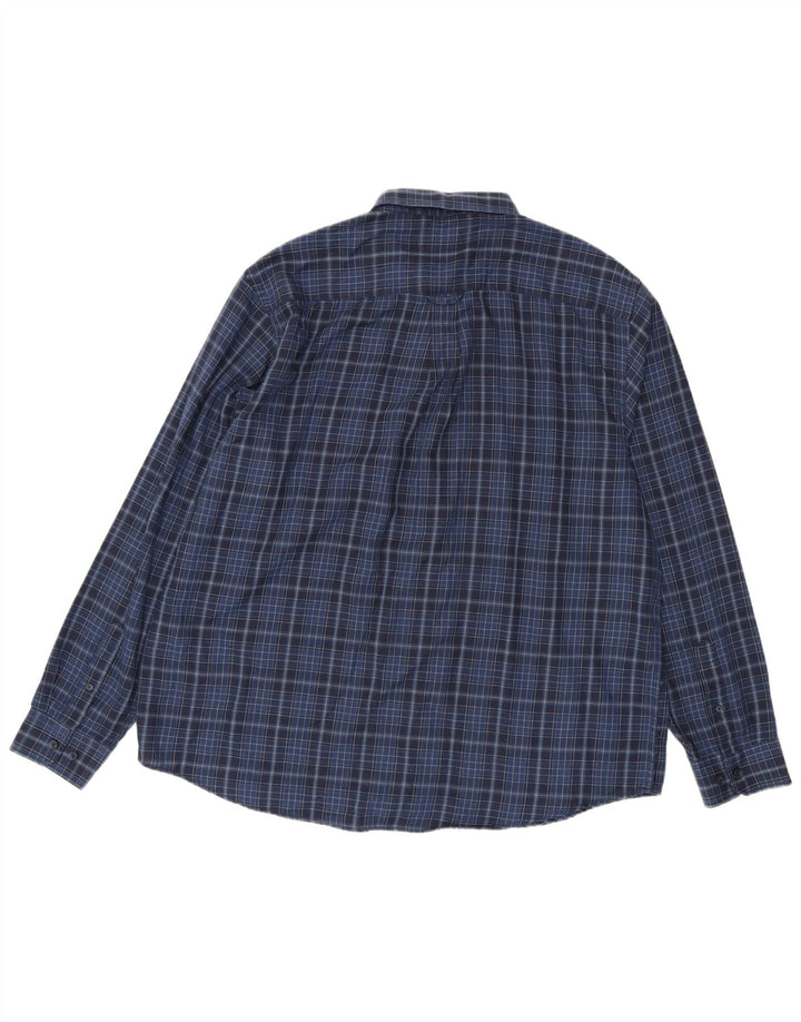 James Pringle Herrenhemd 2XL Marineblau kariertes Polyester