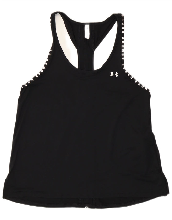 Under Armour Damen Heat Gear Grafik-Weste-Oberteil UK 14 Mittelschwarzes Polyester
