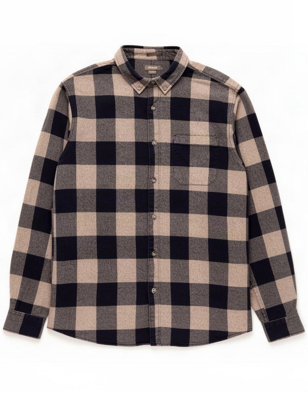 Eddie Bauer Herren-Flanellhemd mit klassischer Passform, mittelmarineblaue Gingham-Baumwolle