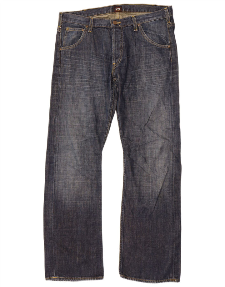 Lee Herren Flint Bootcut Jeans W34 L32 Blaue Baumwolle