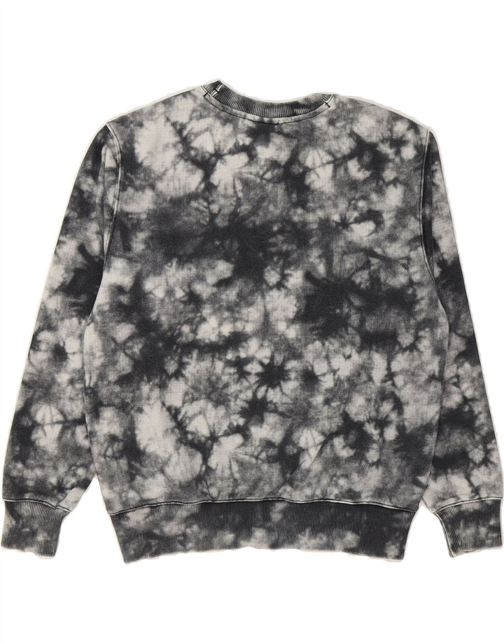 CHAMPION Womens Oversized Sweatshirt Jumper UK 10 Small Black Tie Dye Vintage Champion and Second-Hand Champion from Messina Hembry 