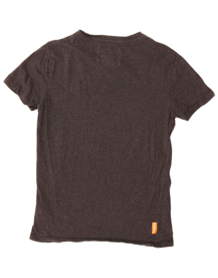 Superdry Herren T-Shirt Top Small Grau Baumwolle