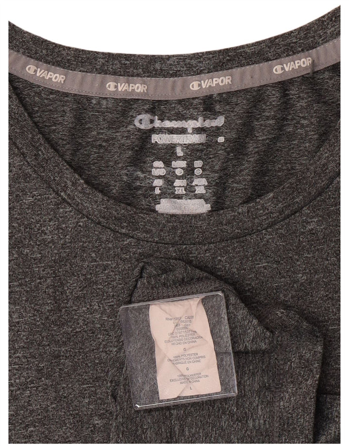 Champion Damen T-Shirt Top UK 16 Large Grau Polyester
