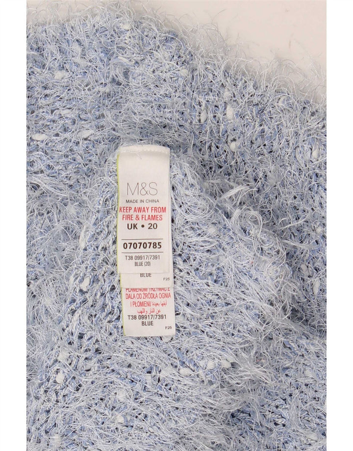 Marks & Spencer Damen-Pullover mit Rundhalsausschnitt, UK 20 2XL, Blau, Polyester