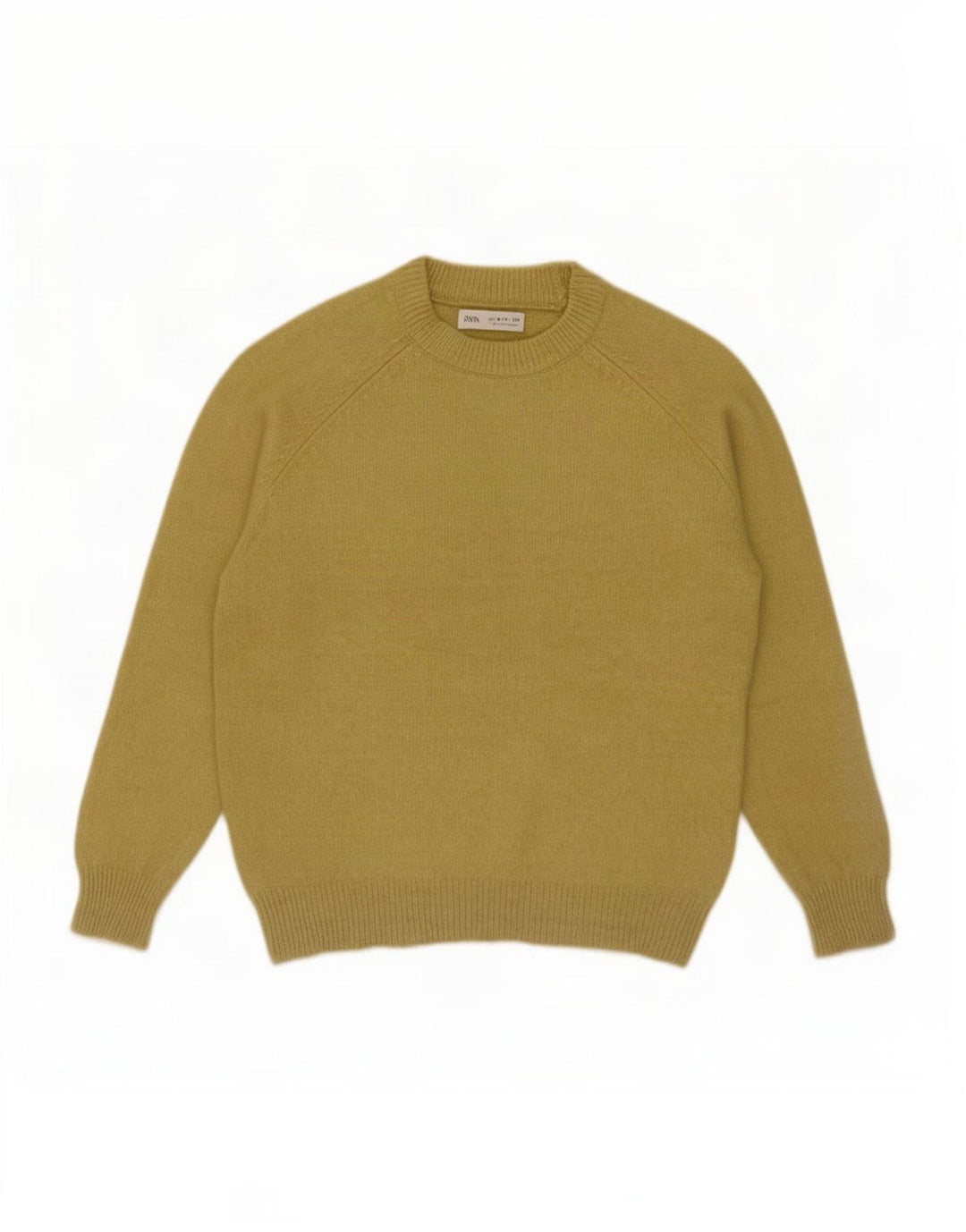 Zara Jungen-Pullover mit Rundhalsausschnitt, 9–10 Jahre, grünes Polyester
